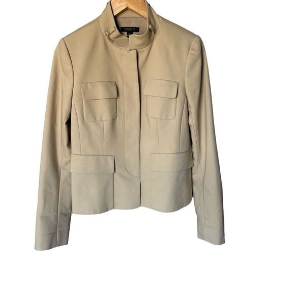 Ann Taylor Jacket Womens Size M Beige Utility Four Pockets Safari Chic - Picture 1 of 4